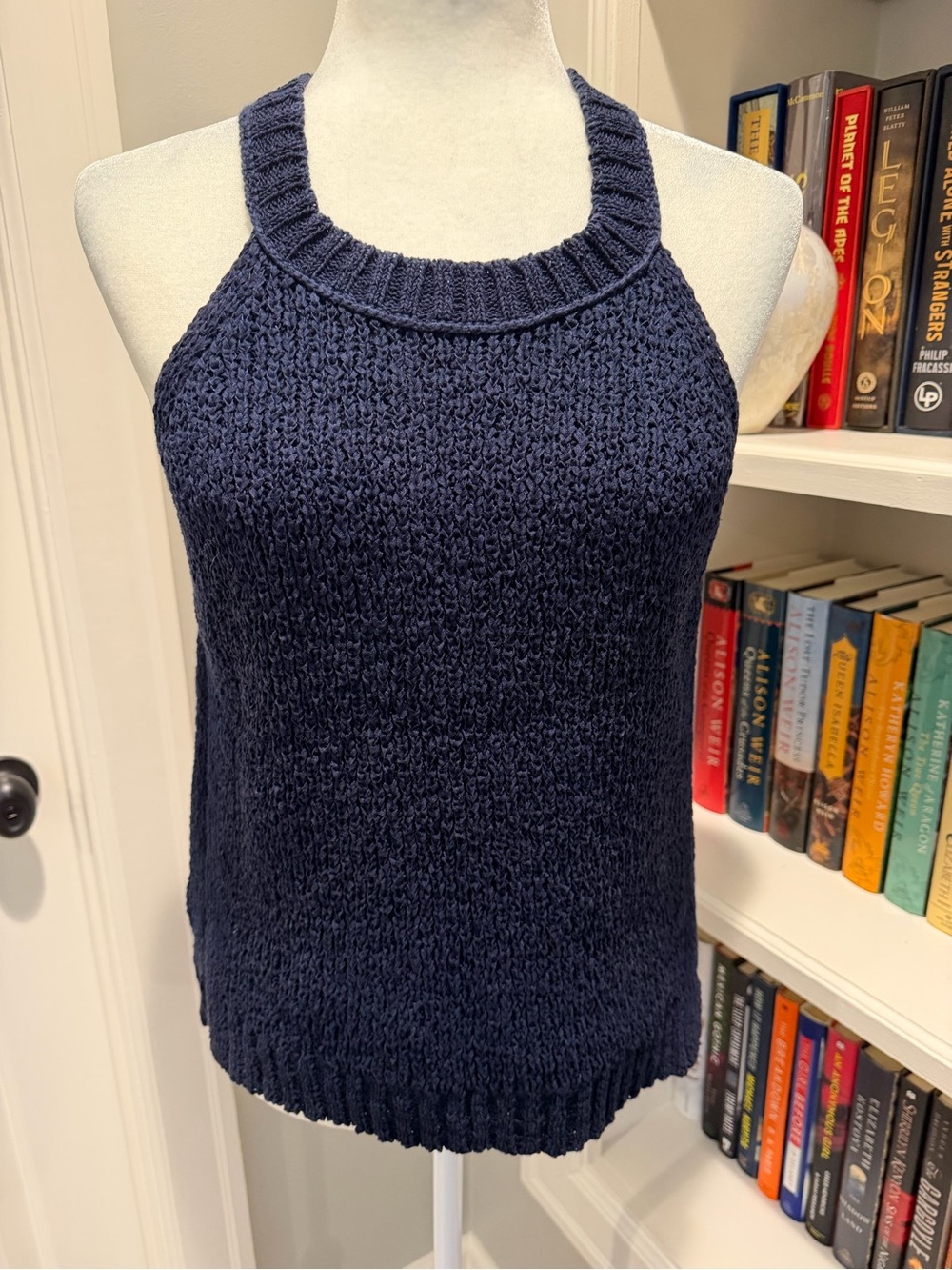 J. Crew Navy Knit Halter Sweater Tank